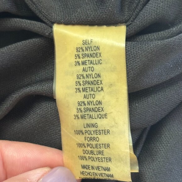 Vince Camuto Gold Sequin Cowl Neck Sleeveless Cocktail Sheath Dress - Size 12 - Picture 9 of 11